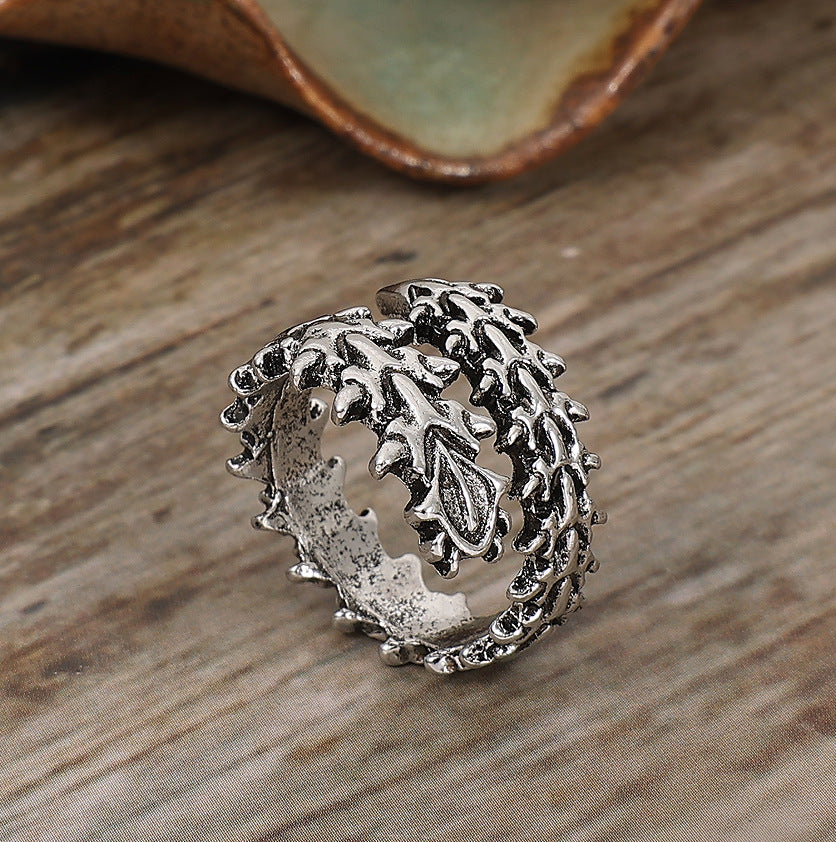 Anillo de aleación retro geométrico con apertura ajustable