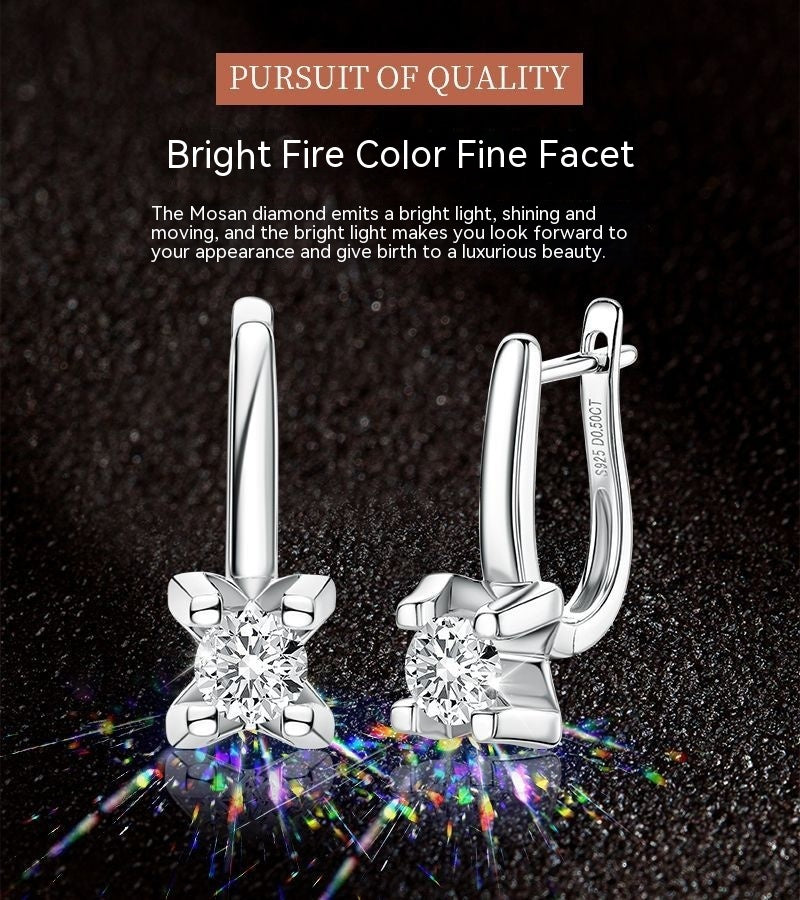 Boucles d'oreilles Moissanite en argent Sterling S925