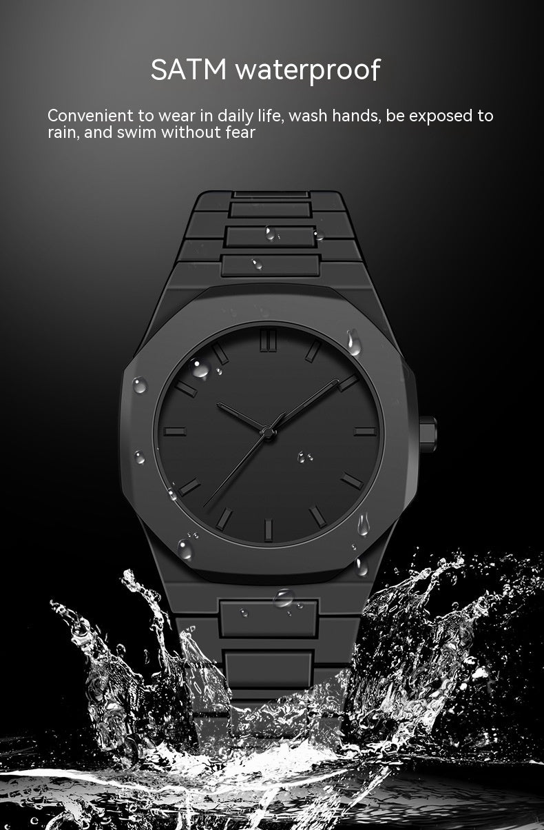 Reloj con correa de acero para hombre de alta gama simple