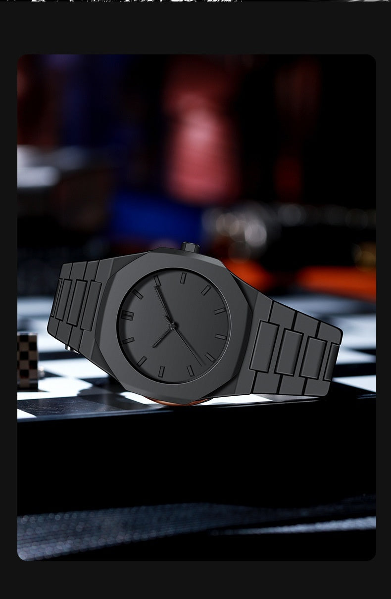 Reloj con correa de acero para hombre de alta gama simple