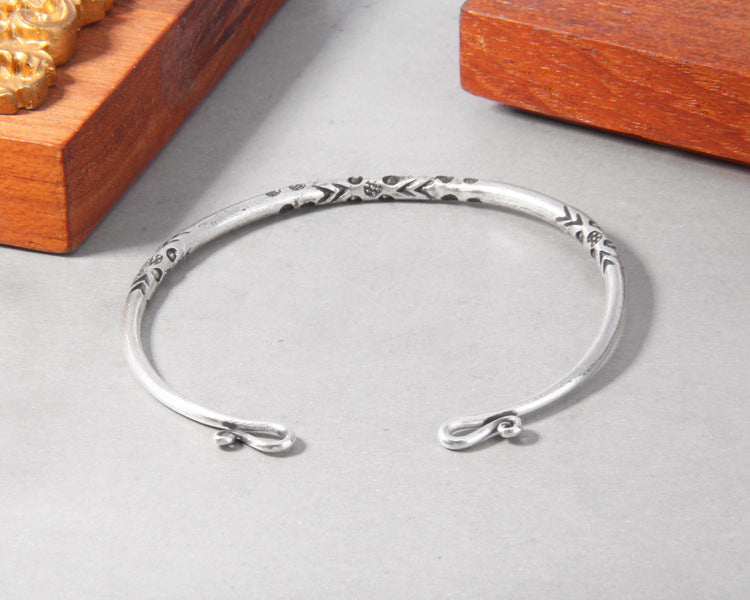 Retro Ethnic Style Handmade Silver Bracelet