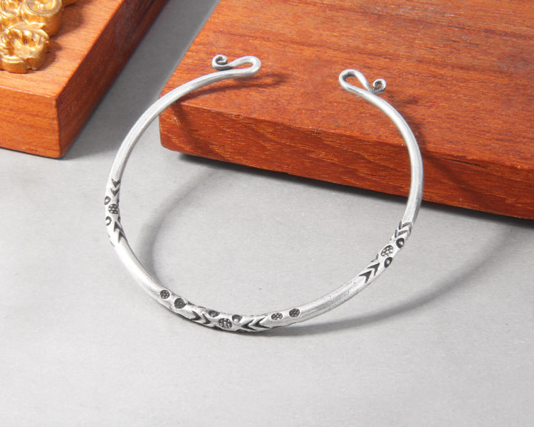 Retro Ethnic Style Handmade Silver Bracelet