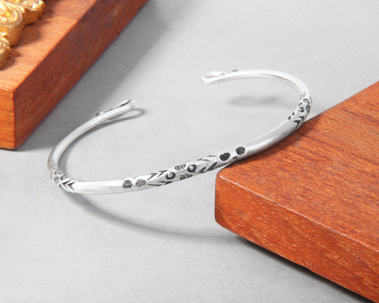 Retro Ethnic Style Handmade Silver Bracelet