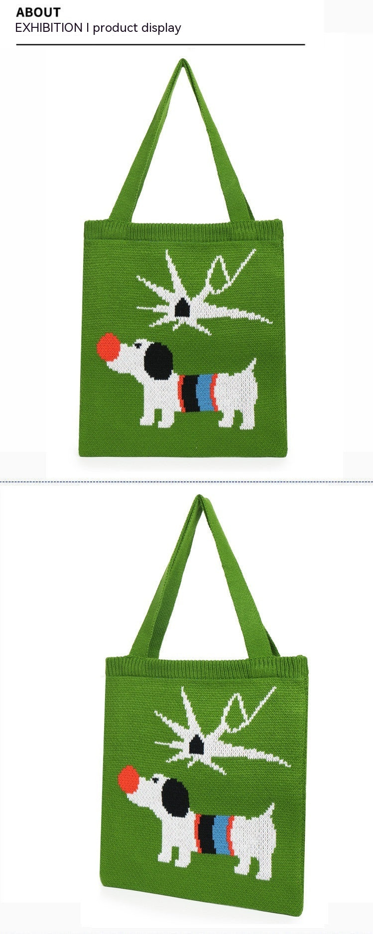 Puppy Knitted Bags Cute Large Crossbody Shoulder Bag