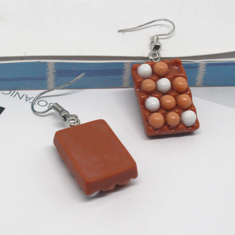 Cute Resin Egg Storage Box Earrings