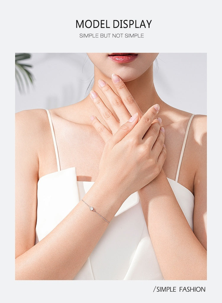 Women's S925 Sterling Silver Round Bracelet