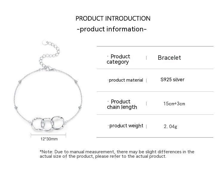 Pulsera de diseño geométrico versátil simple de plata de ley S925