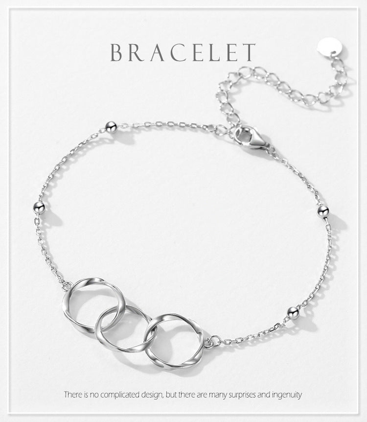 Pulsera de diseño geométrico versátil simple de plata de ley S925