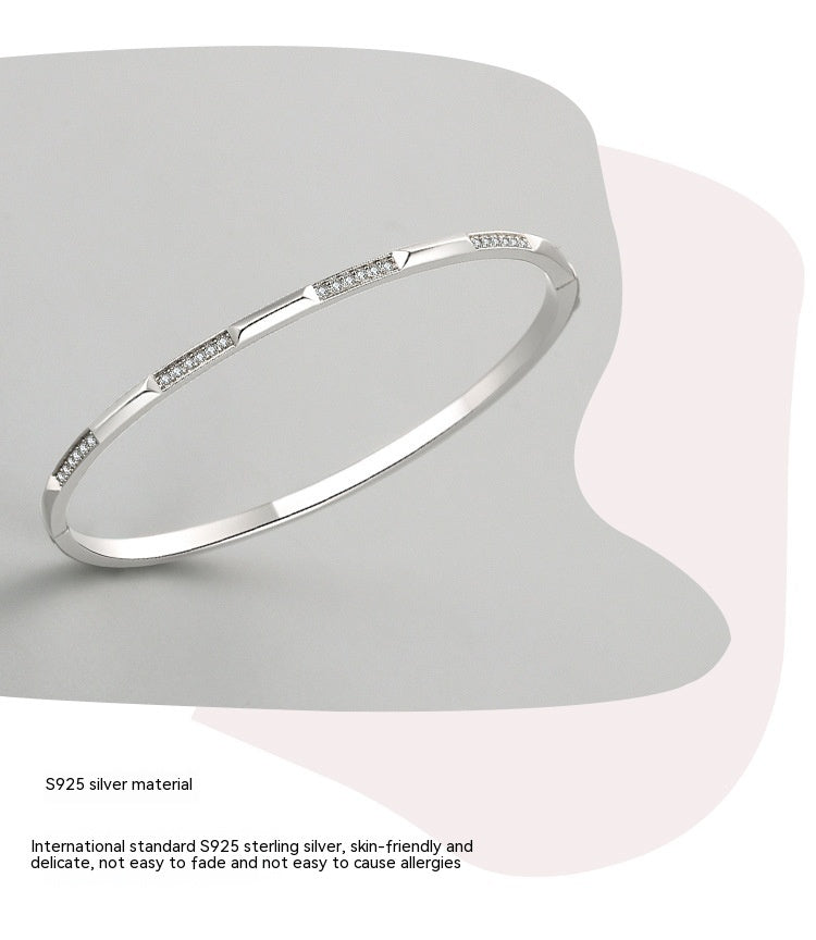 Bracelet en argent S925 pour femmes, Micro-incrusté de style coréen, léger et luxueux