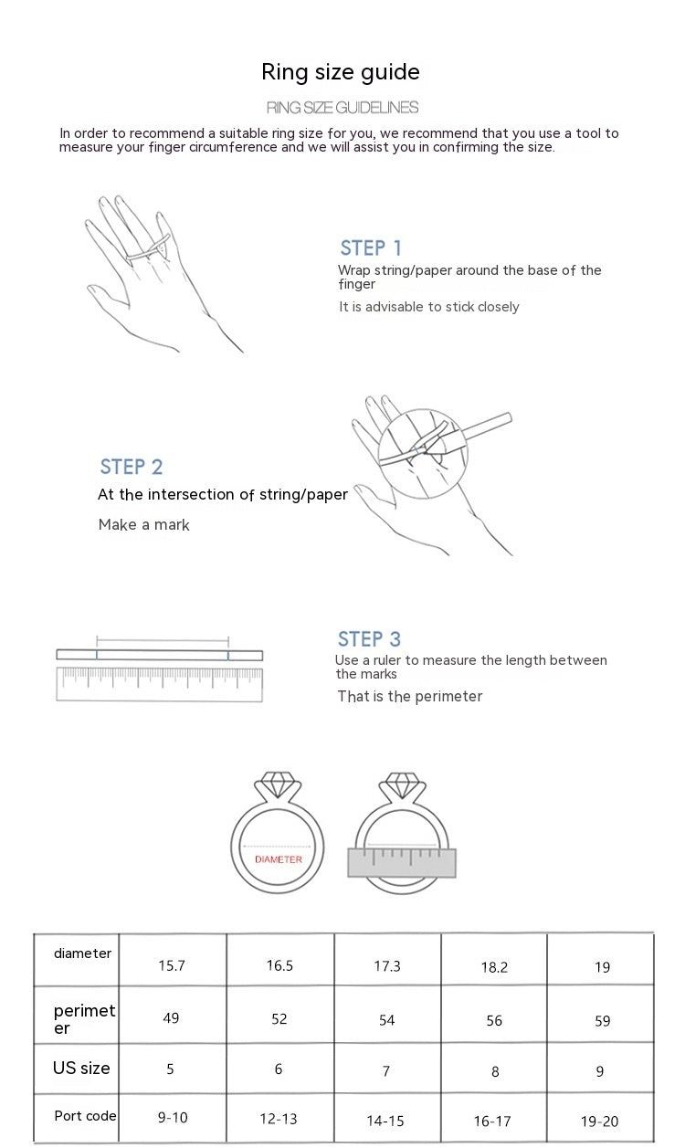 S925 Silver Geometric Design Artificial Diamond Ring Female European And American