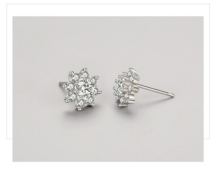 Boucles d'oreilles à tige en forme de fleur en argent sterling S925 pour femmes