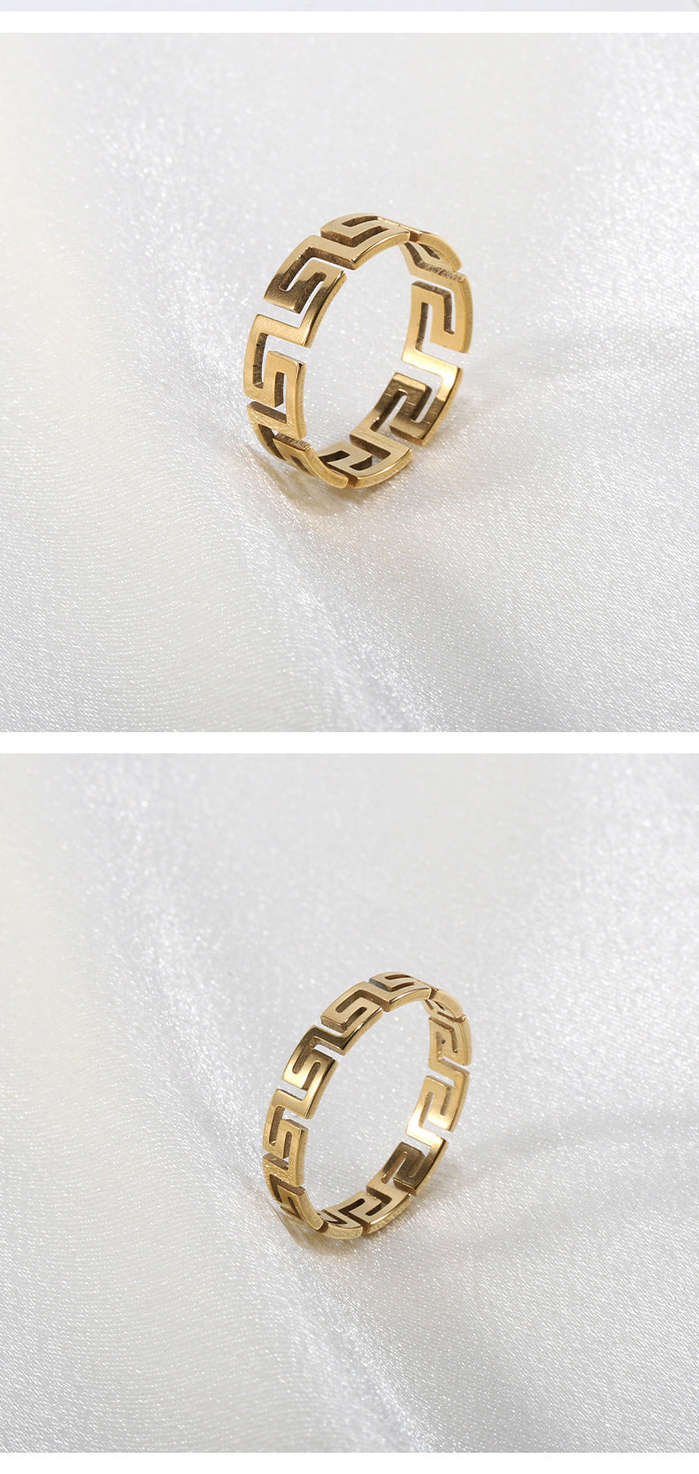 Anillo de moda personalizado Simple minoritario que no se decolora a la moda para hombres lujo ligero de alta calidad