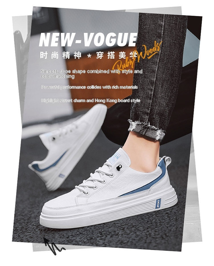 Zapatillas casuales de cuero de primavera y otoño para hombre