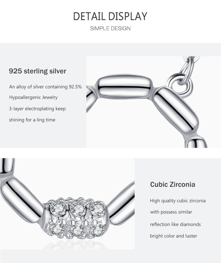 S925 Silver Round Necklace For Women European And American