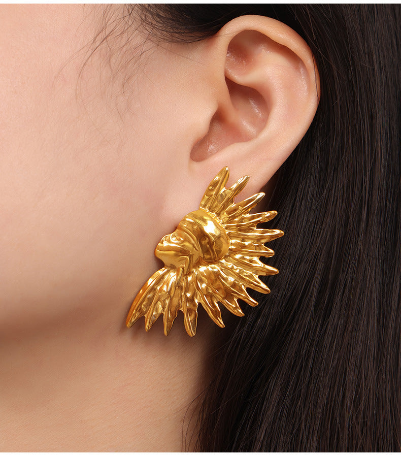 Boucles d'oreilles à la mode pour femmes, industrie lourde
