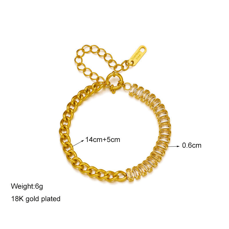 Women's Fashion Special-interest Simple Long Gang Drill Bracelet