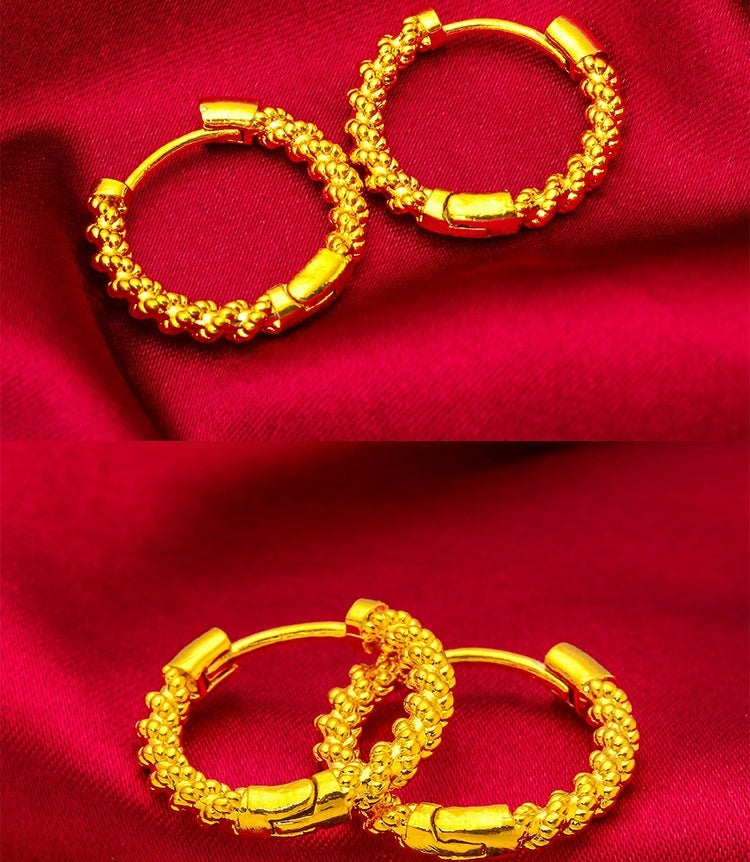 Boucles d'oreilles à crochet à motif fille en or alluvial pour femmes, boucles d'oreilles torsadées