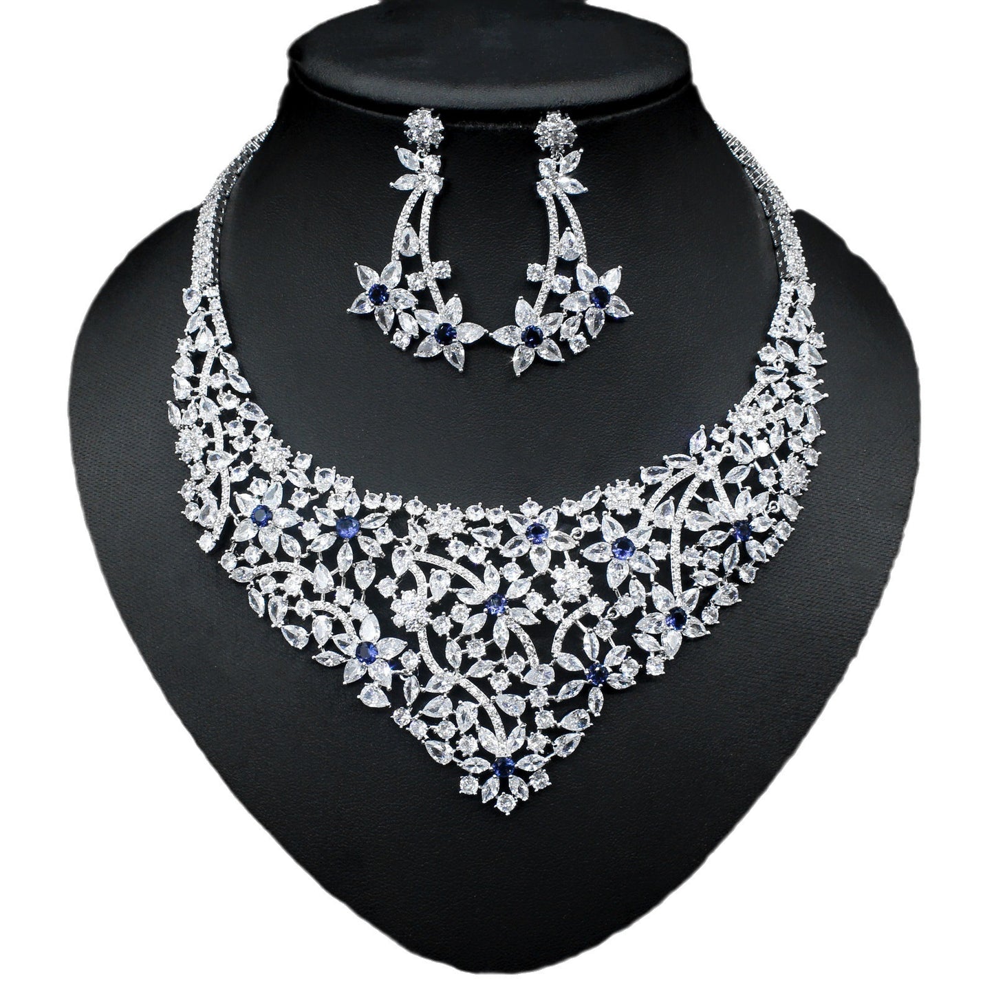 Costume Collier Rétro Ensemble 2 Pièces Femme Feuilles Fleurs Exagérées