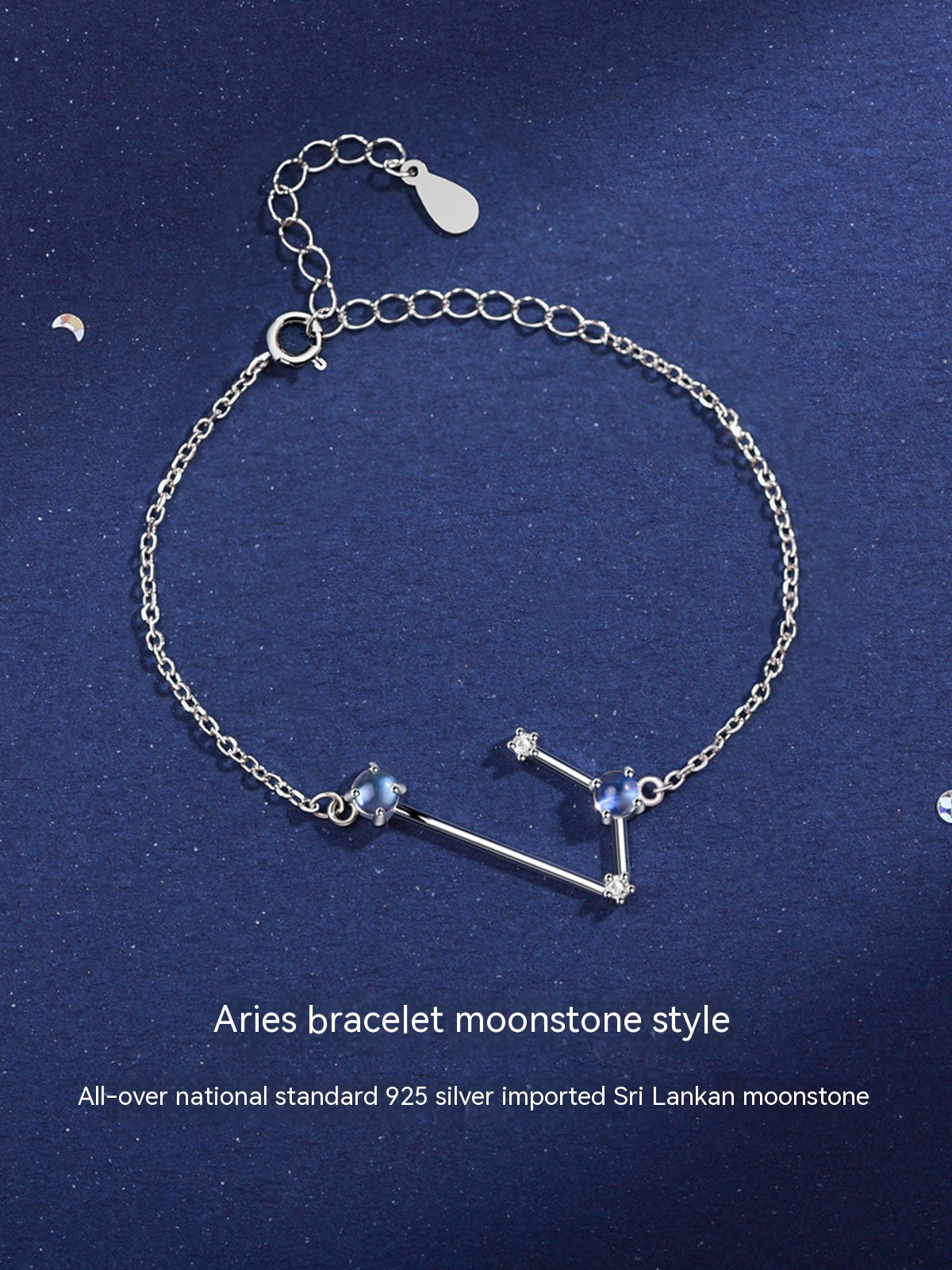 Bracelet pierre de lune Lucky Twelve Constellation pour femme