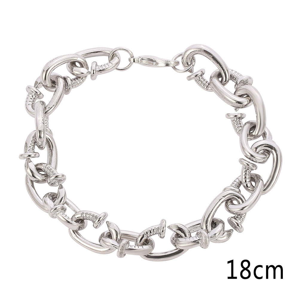 Bracelet pour hommes, tendance Hip Hop, accessoires de Rap, personnalité des ongles, boîte de nuit, exagéré