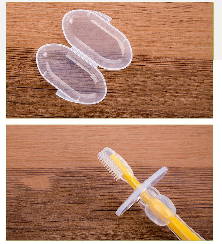 Brosse à dents en Silicone pour bébé, anneau de dentition pour enfants, outil d'entraînement, masseur transparent