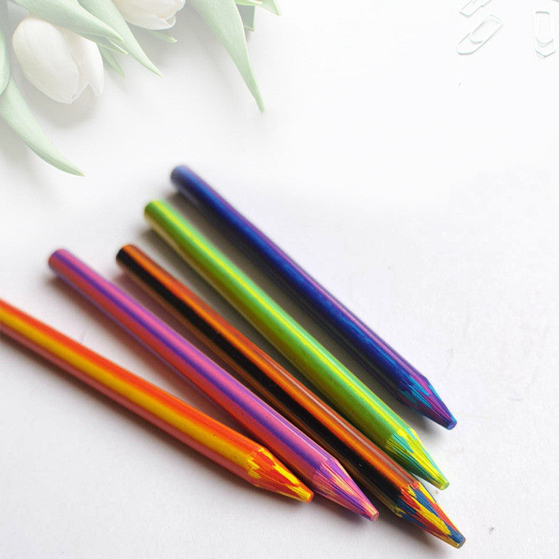 Mina de lápiz multicolor de un trazo arcoíris mágico