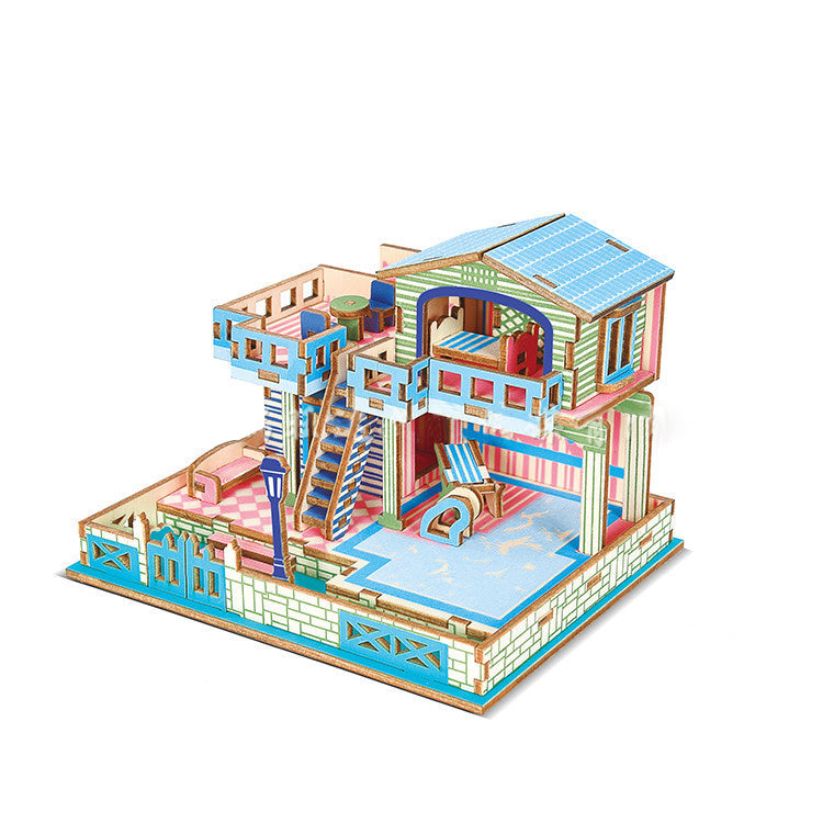 Puzzle en bois 3D en trois dimensions, modèle DIY