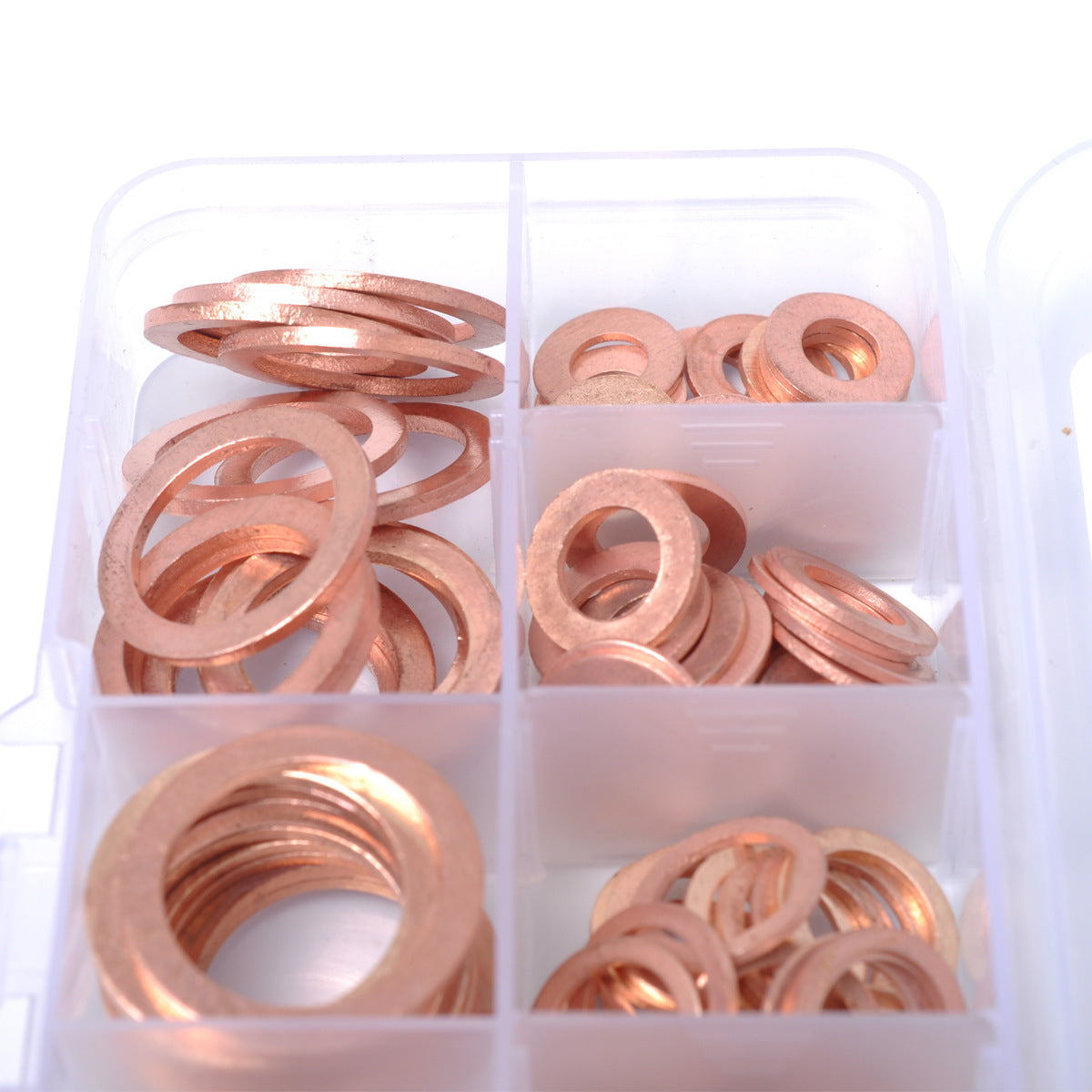 120pcs Copper Gasket Box, Annealing Oil Seal Copper Gasket Set