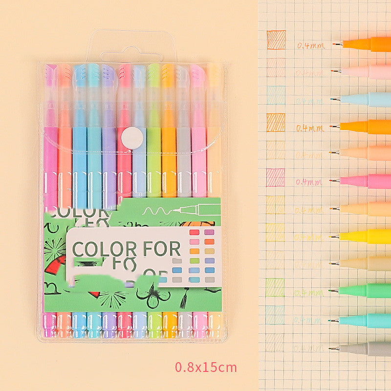 Conjunto para que los estudiantes tomen notas con bolígrafos de colores retro coreanos