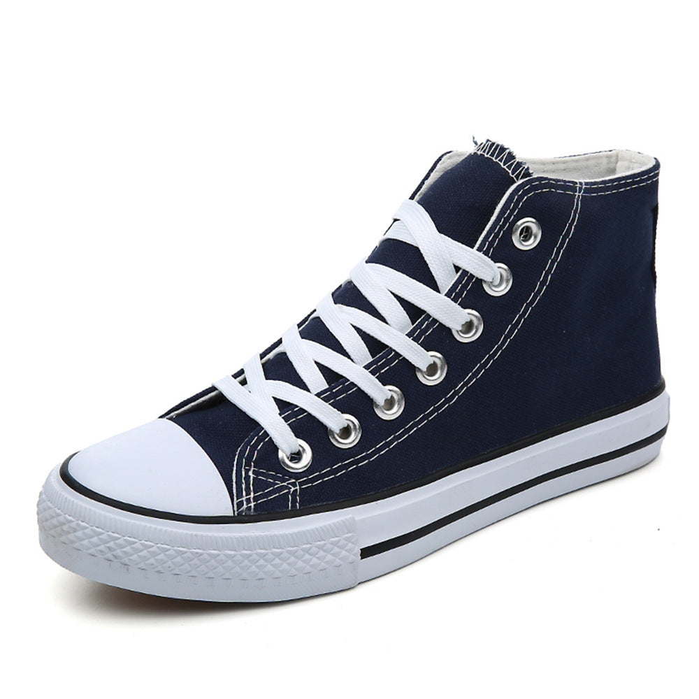 Chaussures montantes nouées en toile de couleur pure pour femmes