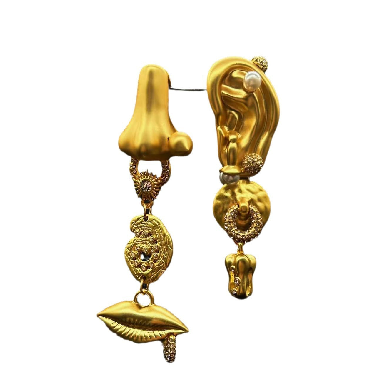 Graceful And Fashionable Nose Mouth Ear Expression Earrings