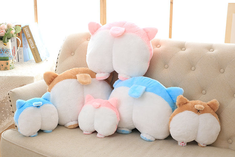 New Universal Car Neck Pillow Headrest Seat Cute Soft Corgi Butt Shape Pillows