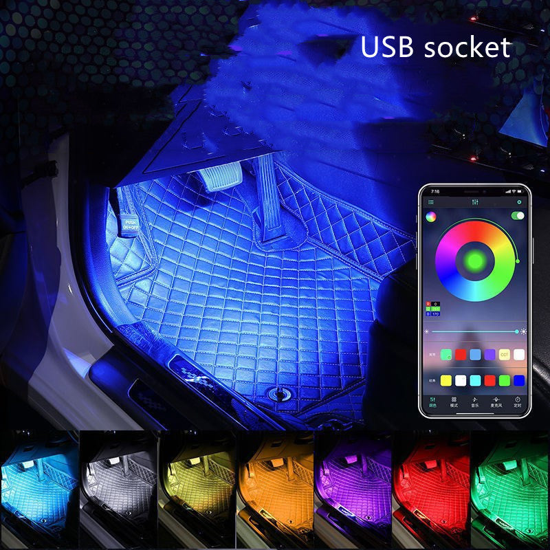 Modificación interior del coche de la luz del ritmo de la música del control de voz del USB