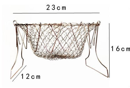 Panier à frire en acier inoxydable multifonction pliable, panier de cuisine de chef, outil de cuisine flexible pour le lavage des aliments frits, fruits et légumes