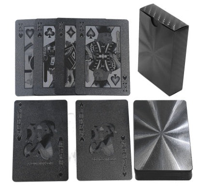 Black Diamond laser creative waterproof plastic poker, foreign trade gold foil poker table card