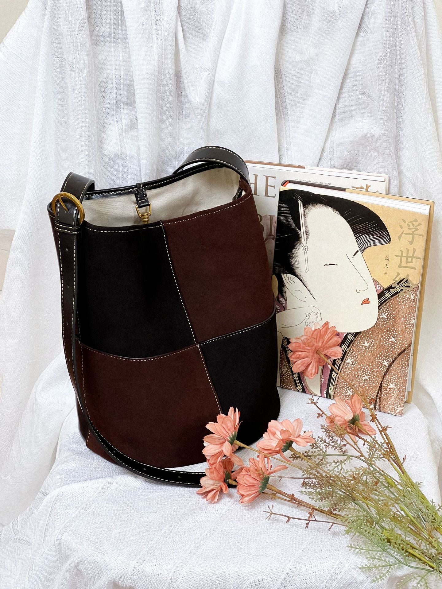 Bolso de mujer a cuadros con retales, bandolera de hombro Retro de gama alta que combina con todo