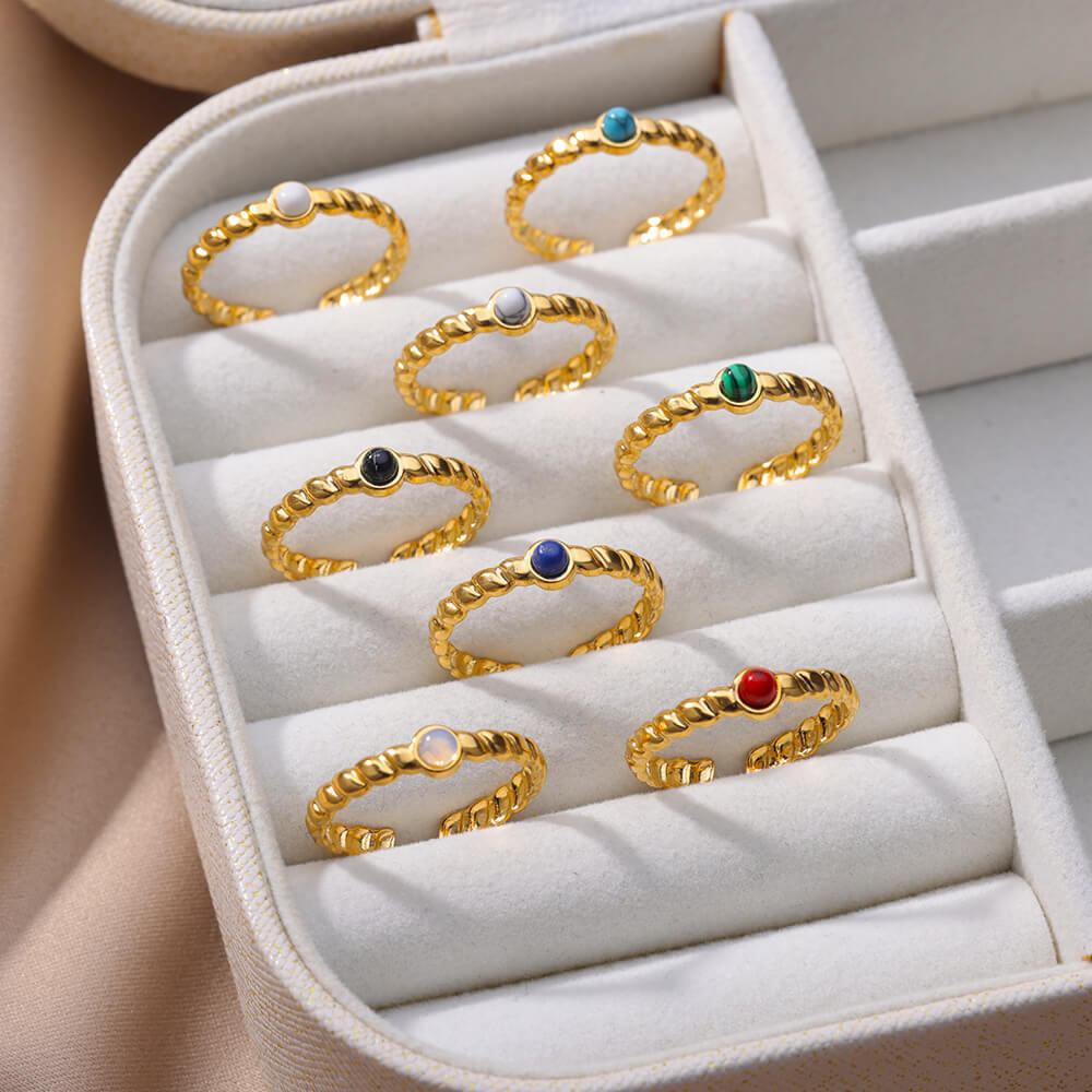 Round White Turquoise  Ring For Women