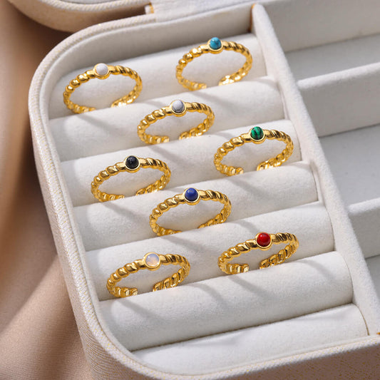 Round White Turquoise  Ring For Women