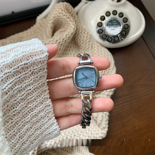 Montre pour femme, petit Cube de sucre fritillaire dégradé bleu océan, montre de luxe légère, High Sense Ins