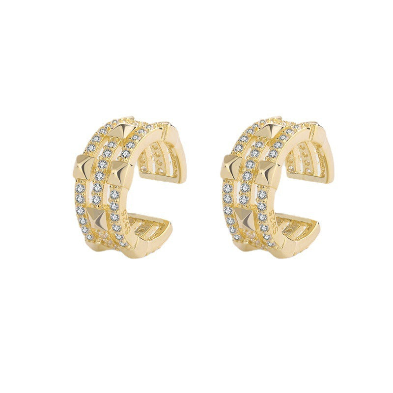 Boucles d'oreilles de luxe légères en argent Sterling S925, boucles d'oreilles tendance Cool de haute qualité