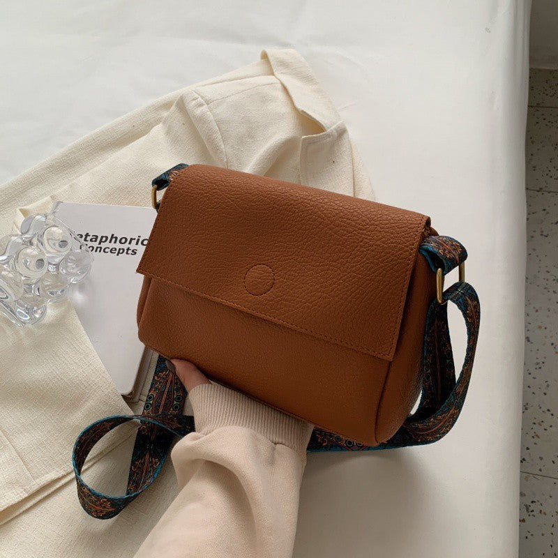 Retro Broadband Crossbody For Women's Minimalist Small Square Bag