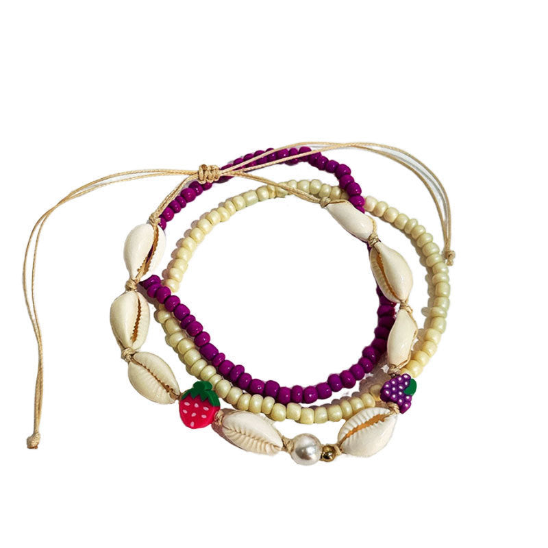 Ornements de pied bohème couleur perle étoile de mer coquille pendentif cheville femme plage Style ornement
