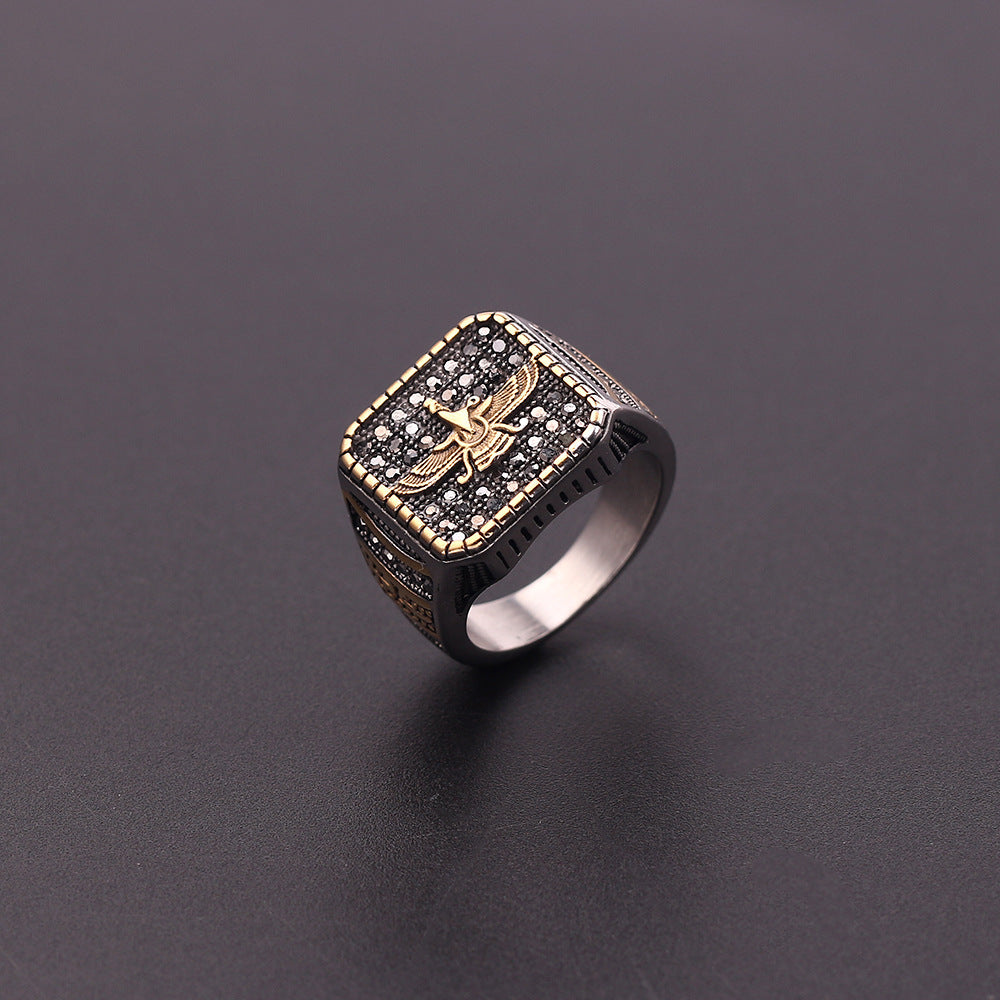 Retro Inlaid Teaching Men's Fashion Retro Ring Ornament