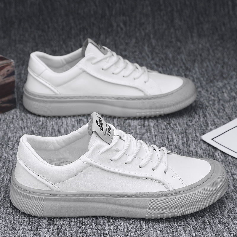 Autumn Men's Shoes Casual Leather Shoes Slip-on Sports Board Shoes Versatile Work Waterproof Easy Wear Tide Shoes