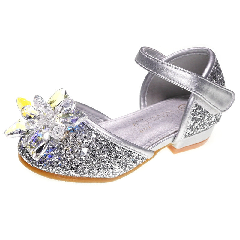 Chaussures en cristal pour filles, chaussures simples en strass