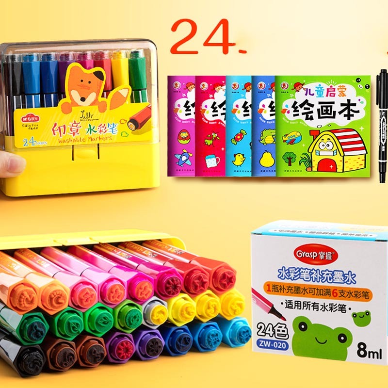 Juego de pinceles de pintura lavables seguros y no tóxicos