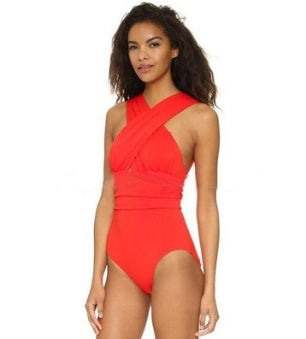 Traje de baño sexy de color sólido con cubierta cruzada en el pecho para adelgazar y adelgazar, traje de baño conjunto para mujer, bikini de talla grande