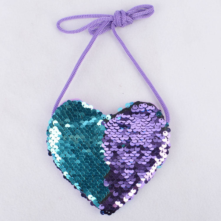 Bolso con cordón con lentejuelas love monederos para niños