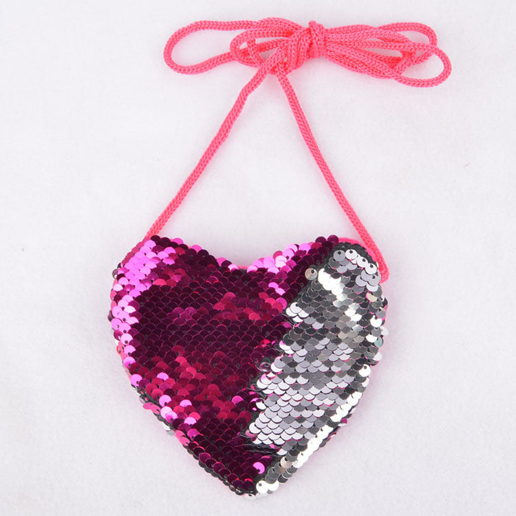 Bolso con cordón con lentejuelas love monederos para niños