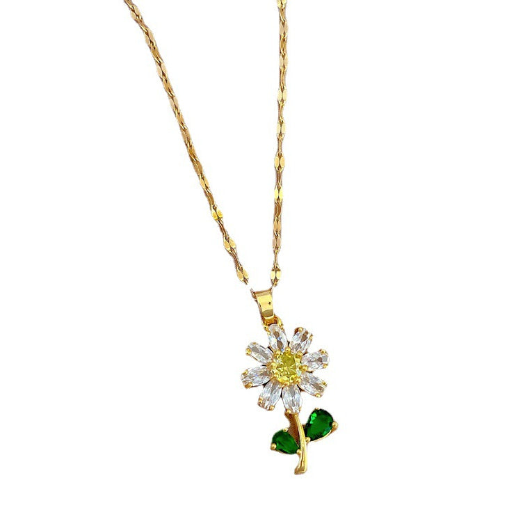 Collar de flores de circonio completo para mujer